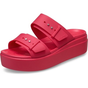 Crocs Women’s Brooklyn Buckle Low Wedges(Digital Rasberry)
