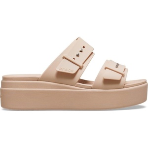 Crocs Women’s Brooklyn Buckle Low Wedges(Pink Caramel)