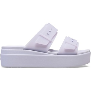Crocs Women’s Brooklyn Buckle Low Wedges(Purple Moon)