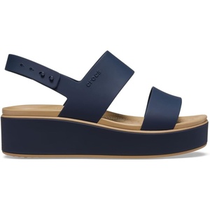Crocs Women’s Brooklyn Low Wedge Sandals(Navy/Cashew)