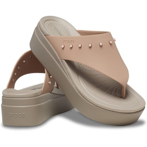 Crocs Women’s Brooklyn Platform Flip Flops(Cork/Mushroom)