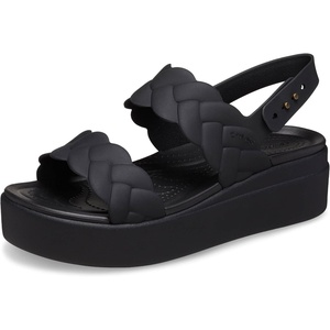 Crocs Women’s Brooklyn Woven Low Wedge Sandals(Black Woven)