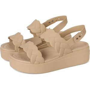Crocs Women’s Brooklyn Woven Low Wedge Sandals(Chai)
