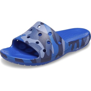Crocs Women’s Classic Camo Slide Sandals(Blue Bolt/Multi)