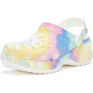 Crocs Women’s Classic Graphic Platform Clogs(Pastel Tie Dye)