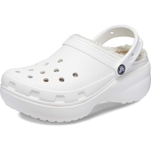 Crocs Women’s Classic Lined Platform Clogs(White)