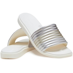 Crocs Women’s Miami Slide(Metallic Chalk)