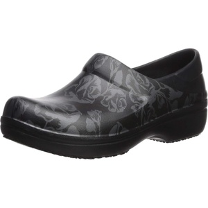 Crocs Women’s Neria Pro II Work Clogs | Enclosed Toe | Slip Resistant | All Day Comfort(Metallic Rose/Black)