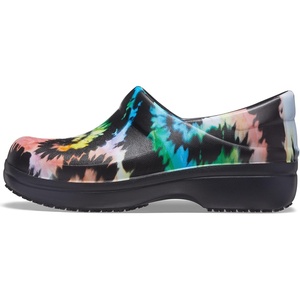 Crocs Women’s Neria Pro II Work Clogs | Enclosed Toe | Slip Resistant | All Day Comfort(Tie Dye)