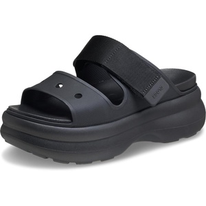 Crocs Women’s Soho Two-Strap Sandals | 2.4 Inch Platform | LiteRide Sink-In Footbed | Adjustable Upper Strap(Black)
