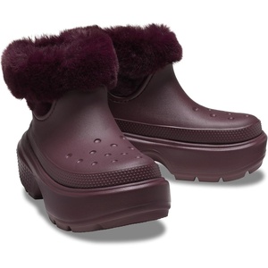 Crocs unisex-adult Stomp Lined Shorty Boots(Dark Cherry)