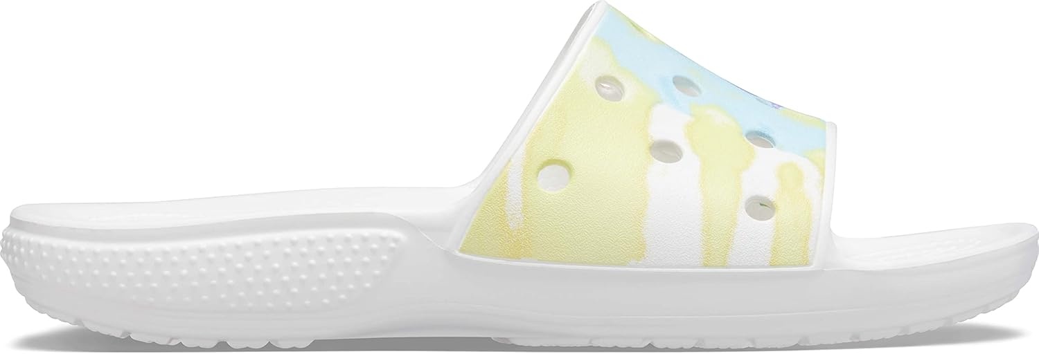 image:imageCrocs Unisex Adult Classic Graphic Slide SandalWhiteMulti