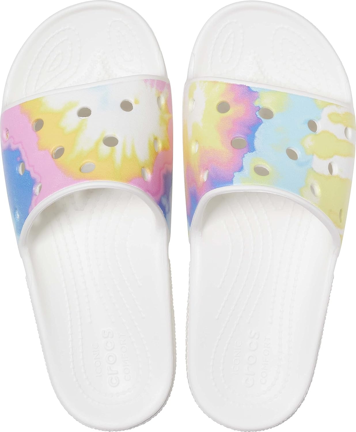 image:imageCrocs Unisex Adult Classic Graphic Slide SandalWhiteMulti