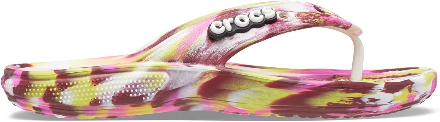 image:imageCrocs Unisexs Classic Flip FlopsElectric PinkMulti Marbled