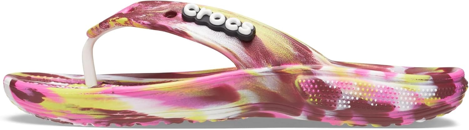 image:imageCrocs Unisexs Classic Flip FlopsElectric PinkMulti Marbled