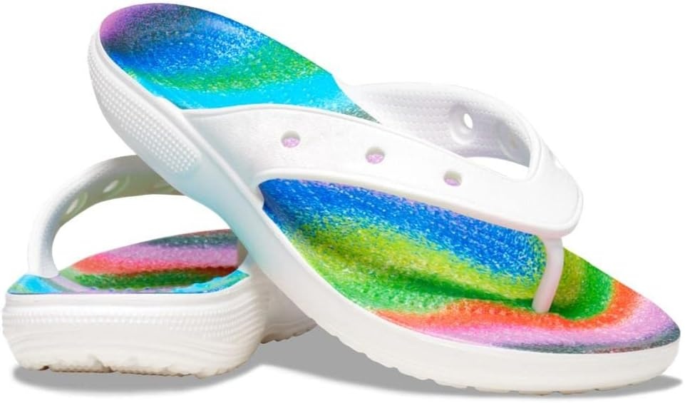 image:imageCrocs Unisexs Classic Flip FlopsWhiteMulti