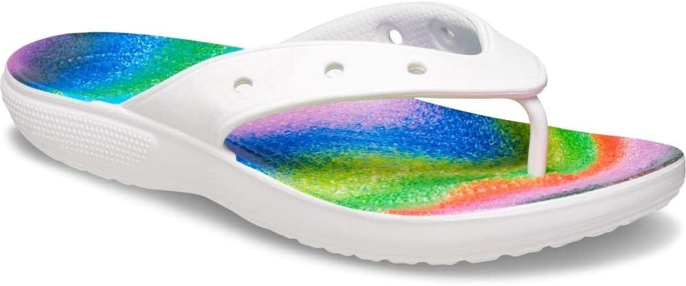 image:imageCrocs Unisexs Classic Flip FlopsWhiteMulti