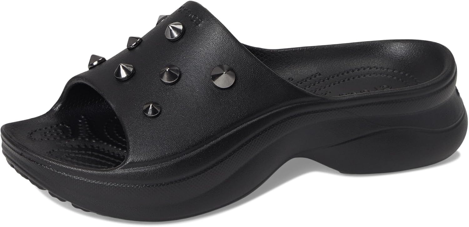 image:imageCrocs Womens Bae Slide Platform SandalsBlack Studded