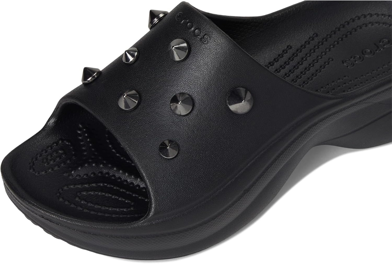 image:imageCrocs Womens Bae Slide Platform SandalsBlack Studded