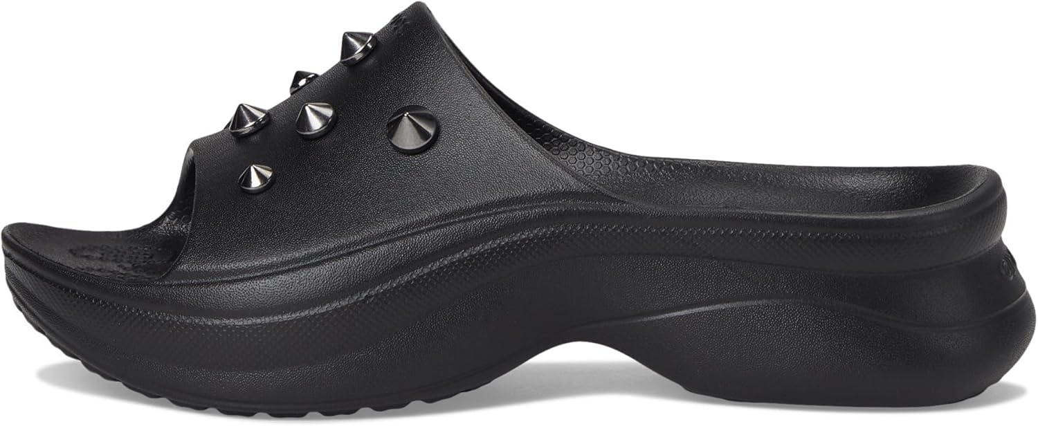 image:imageCrocs Womens Bae Slide Platform SandalsBlack Studded