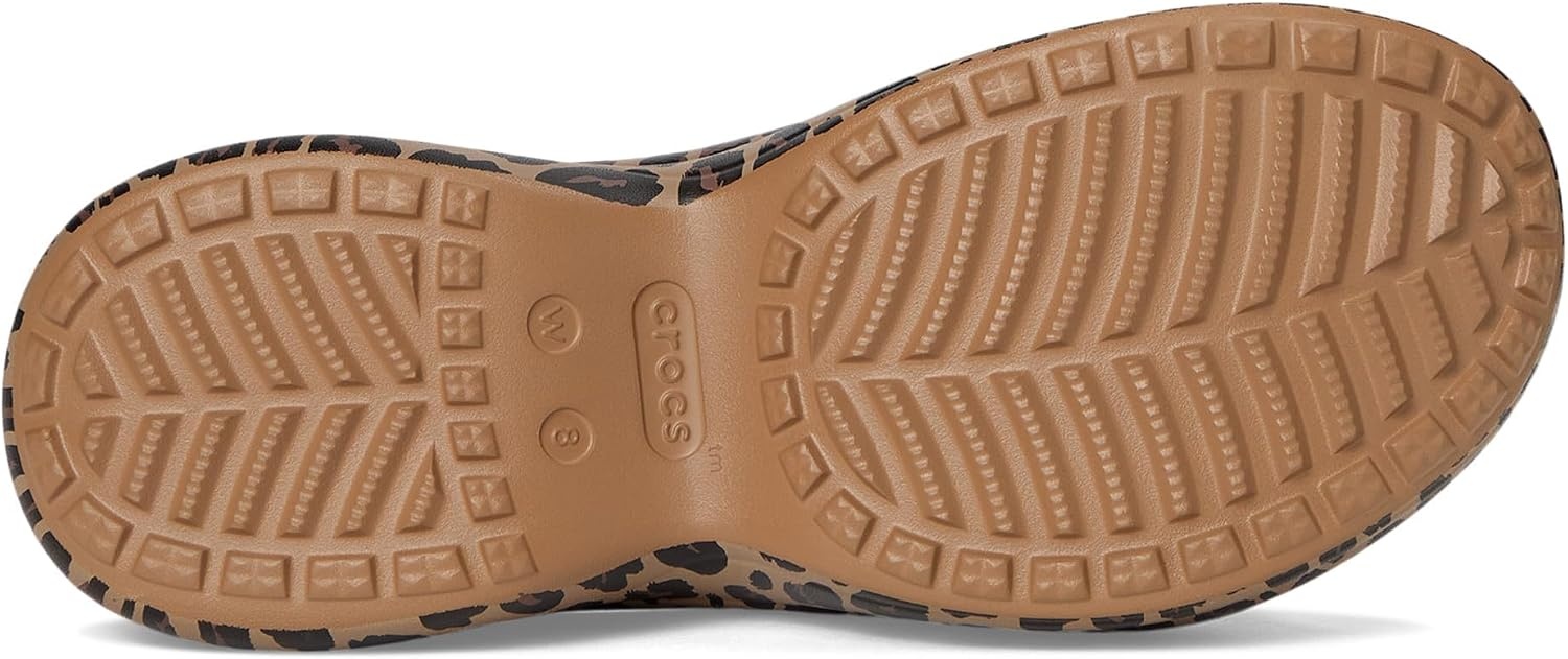 image:imageCrocs Womens Bae Slide Platform SandalsSepiaLeopard