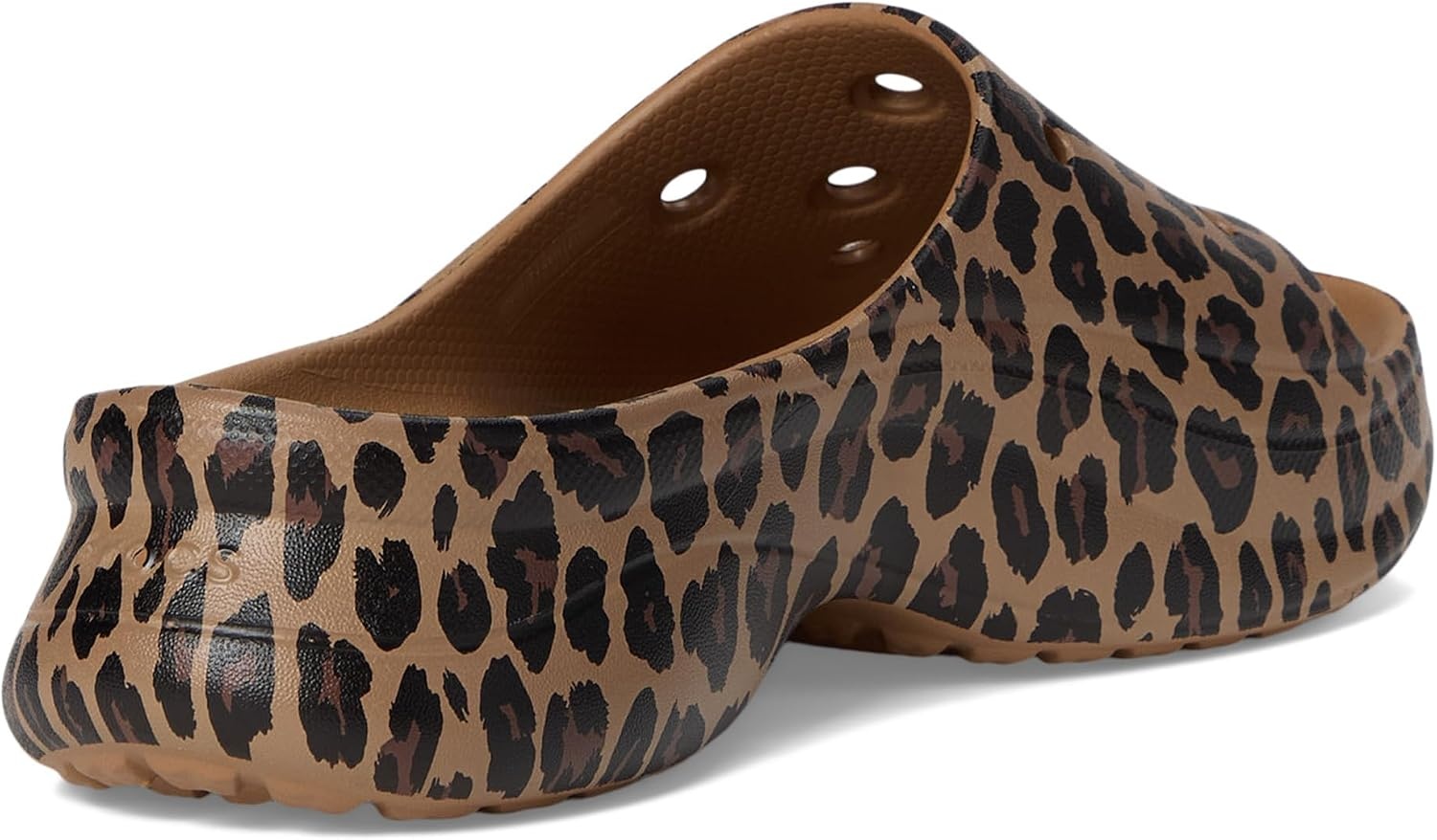 image:imageCrocs Womens Bae Slide Platform SandalsSepiaLeopard