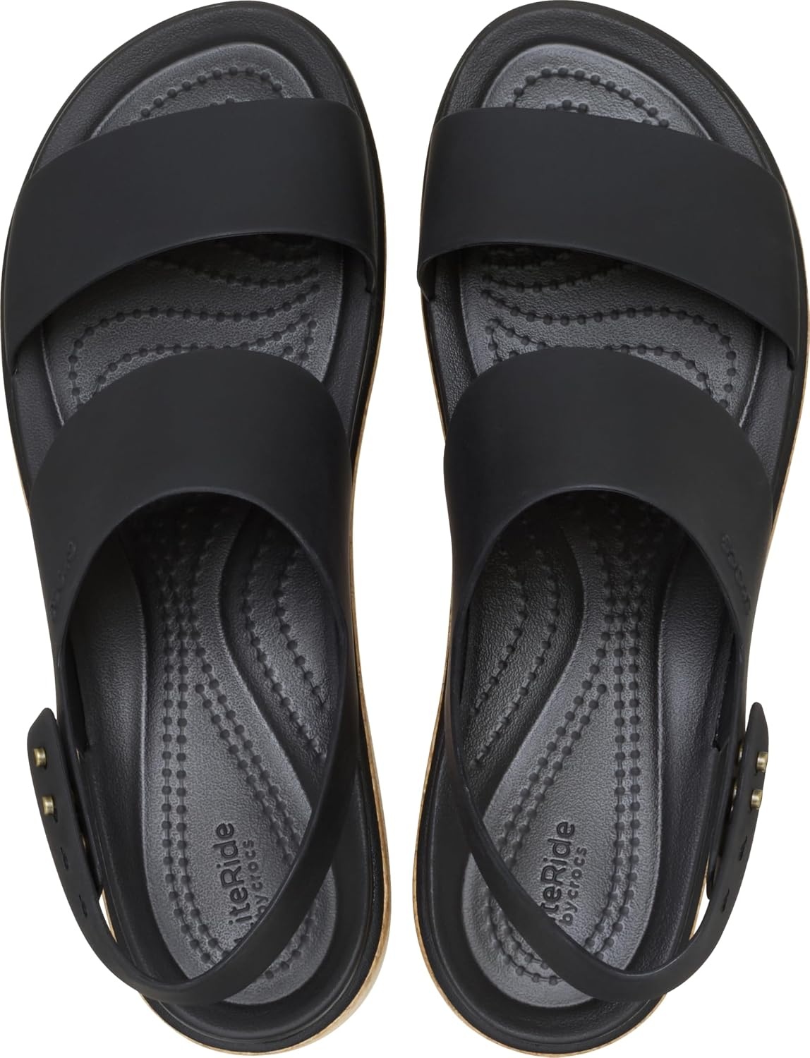 image:imageCrocs Womens Brooklyn Cork Low WedgeBlackBlack