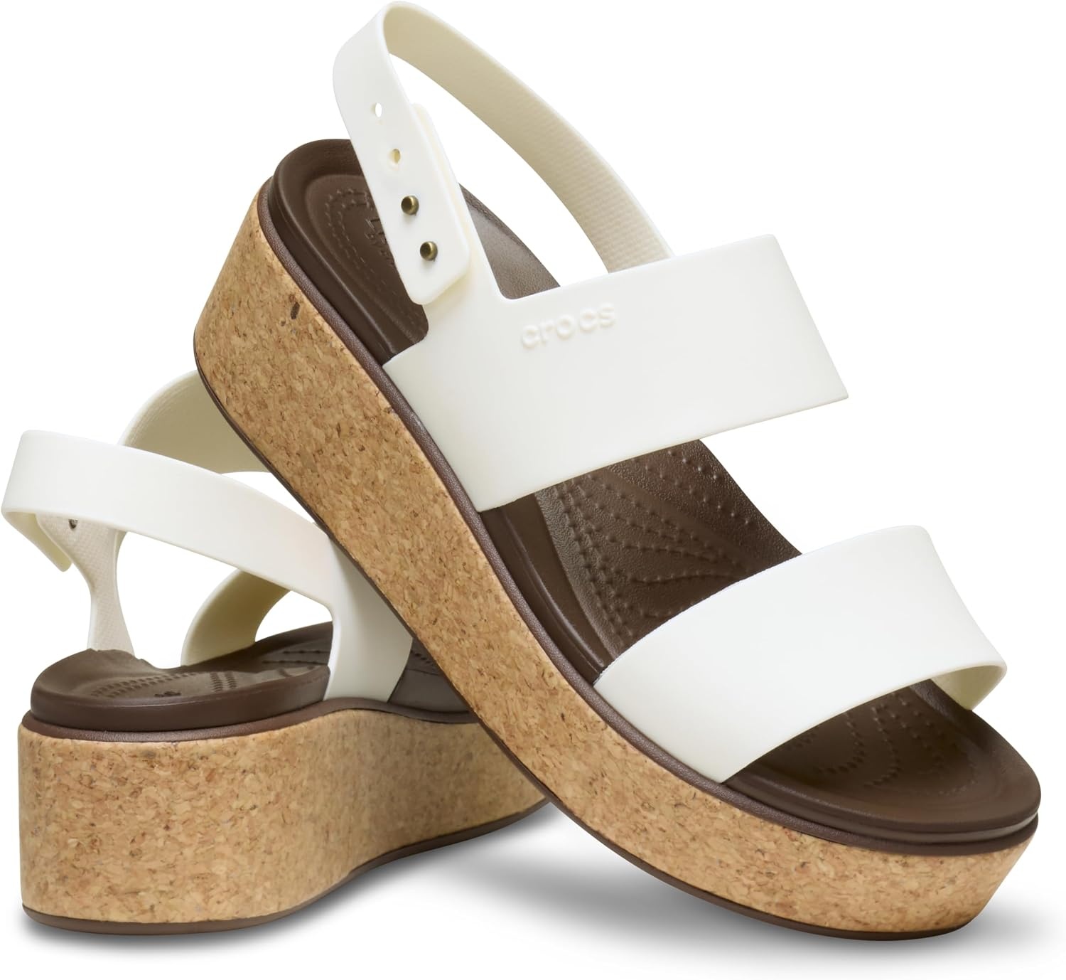image:imageCrocs Womens Brooklyn Cork Low WedgeChalk