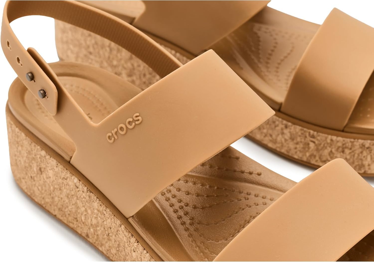 image:imageCrocs Womens Brooklyn Cork Low WedgeUmber