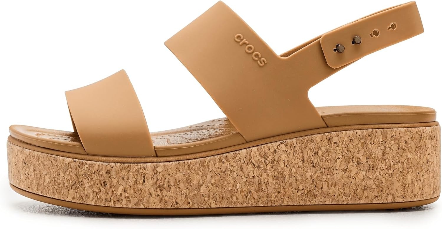 image:imageCrocs Womens Brooklyn Cork Low WedgeUmber