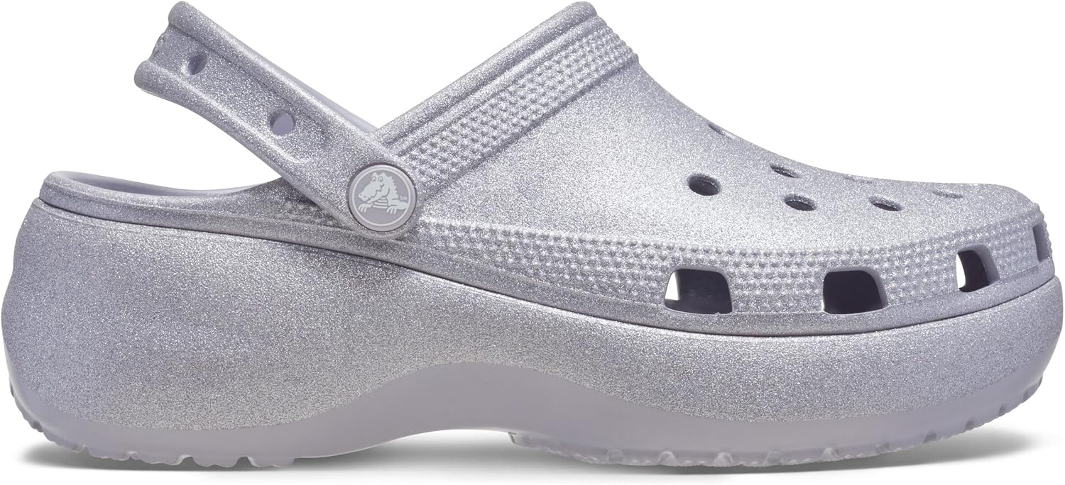 image:imageCrocs Womens Classic Platform Glitter ClogMauve Mist