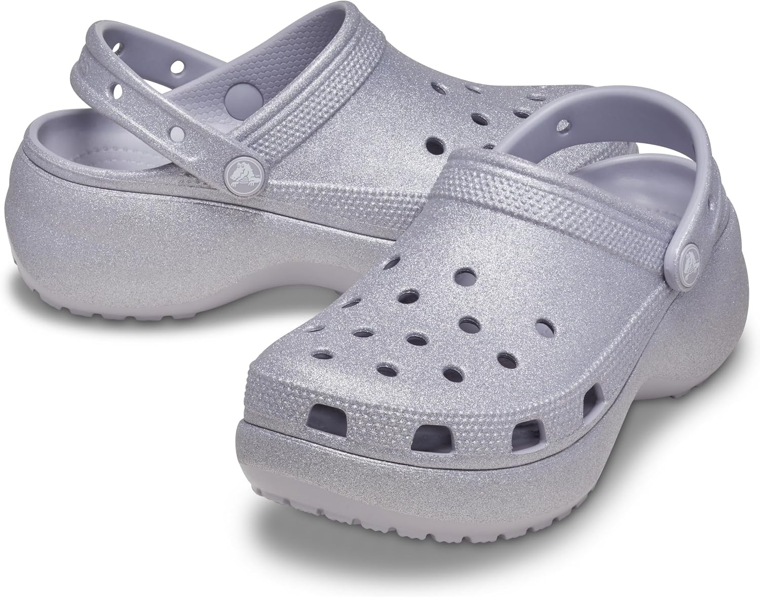 image:imageCrocs Womens Classic Platform Glitter ClogMauve Mist