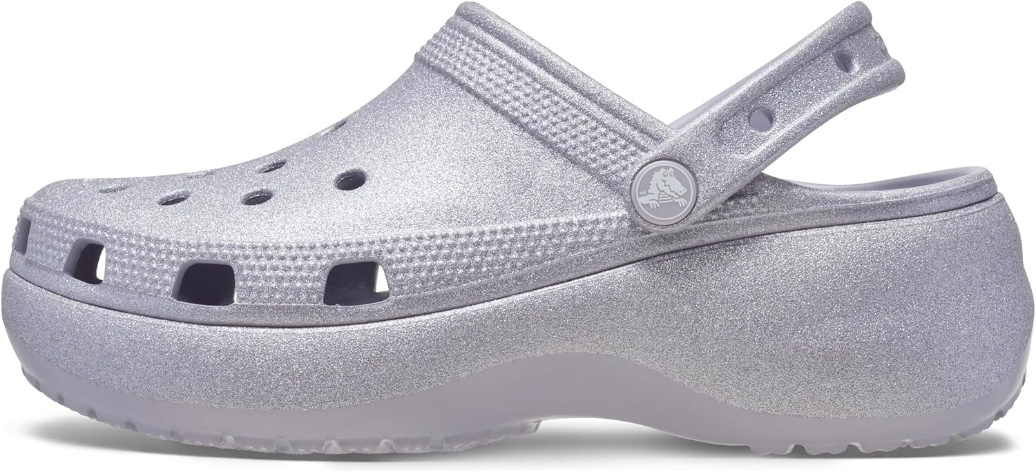 image:imageCrocs Womens Classic Platform Glitter ClogMauve Mist