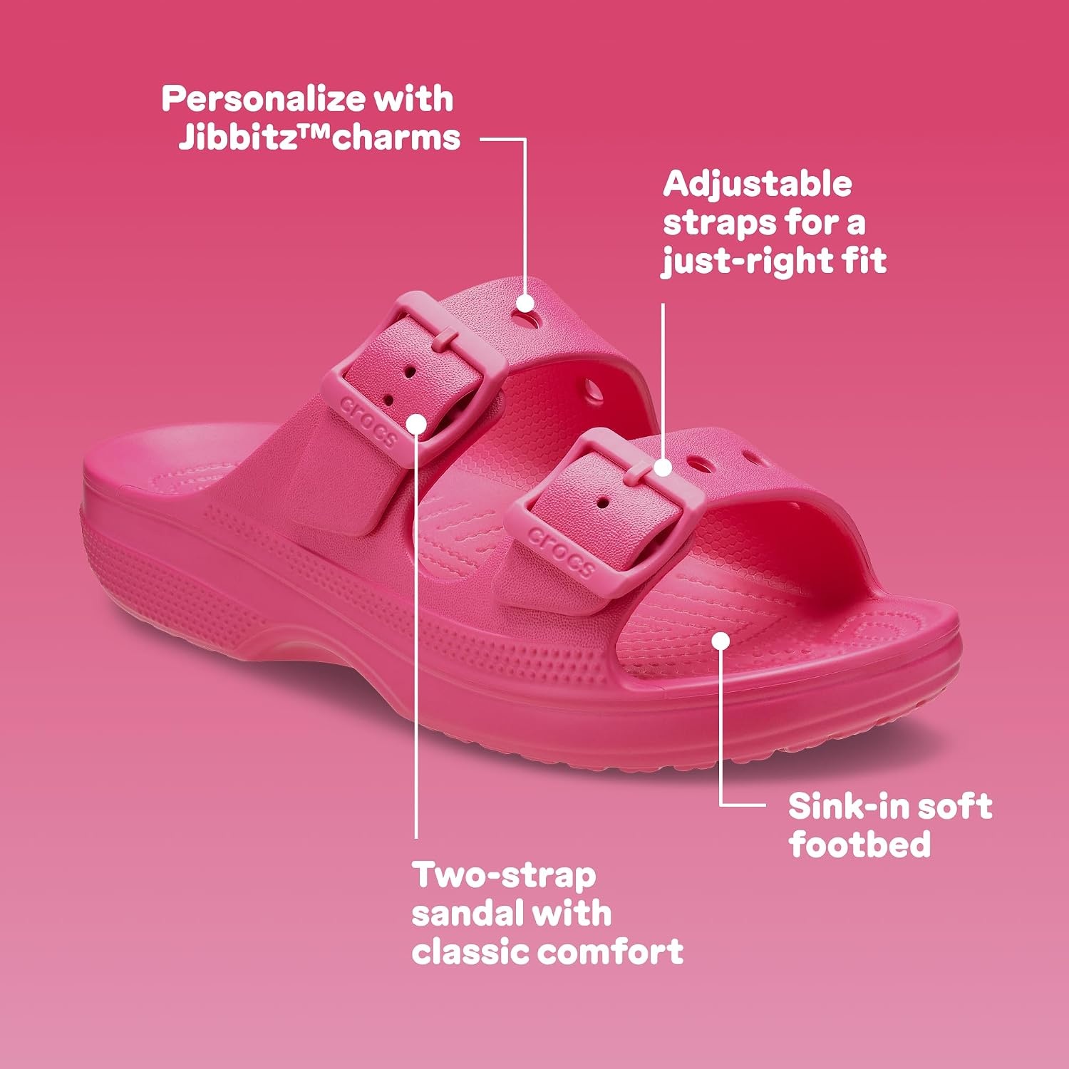 image:imageCrocs Womens Classic Saturday SandalsDragon Fruit 1