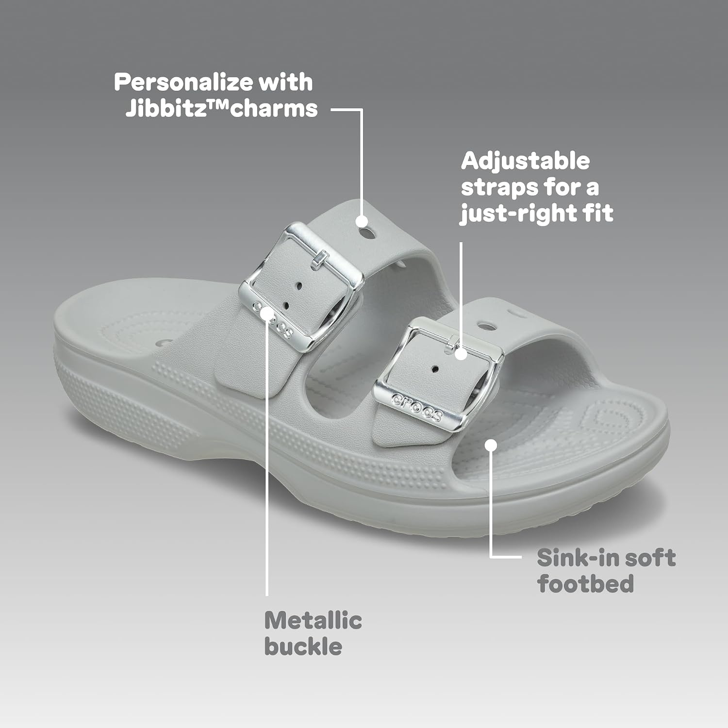 image:imageCrocs Womens Classic Saturday SandalsMetallic Atmosphere