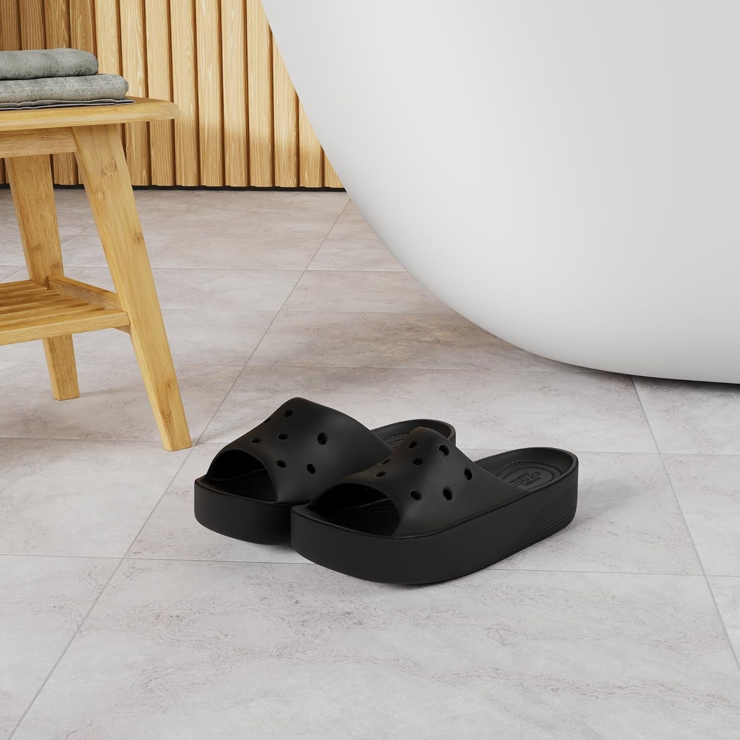 image:imageCrocs Womens Classic Slide Platform SandalsBlack