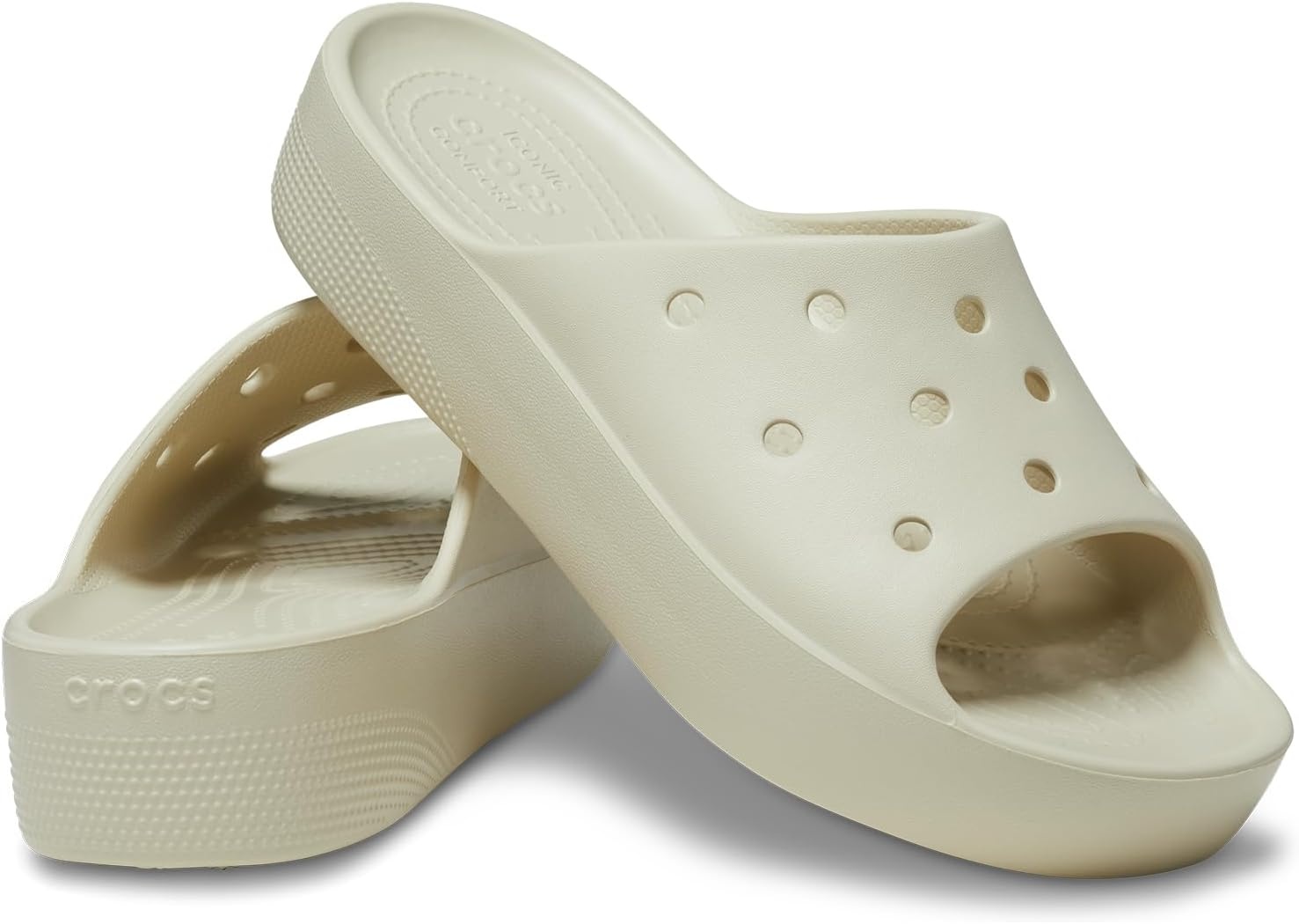 image:imageCrocs Womens Classic Slide Platform SandalsBone