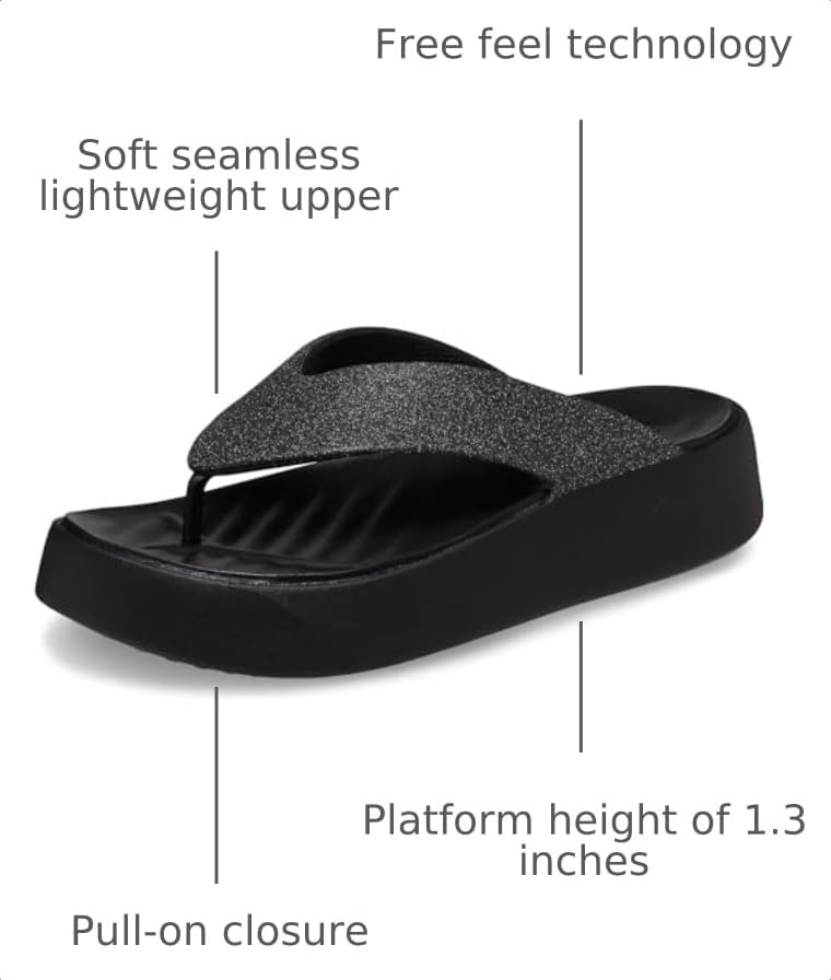 image:imageCrocs Womens Getaway Platform SandalsBlack Glitter