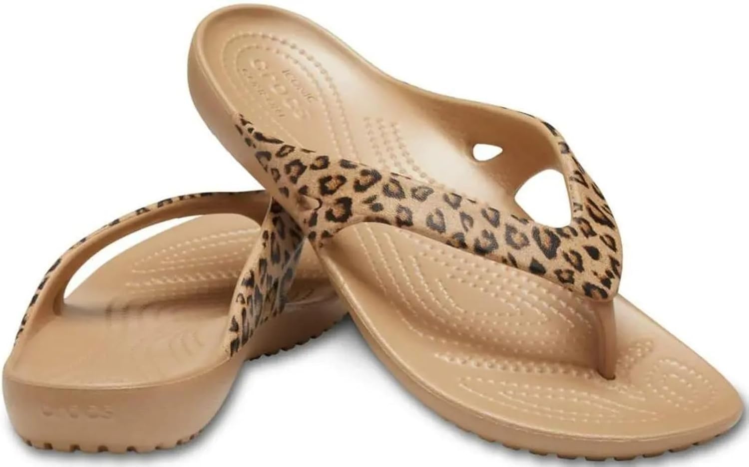 image:imageCrocs Womens Kadee II Flip FlopsLeopardGold