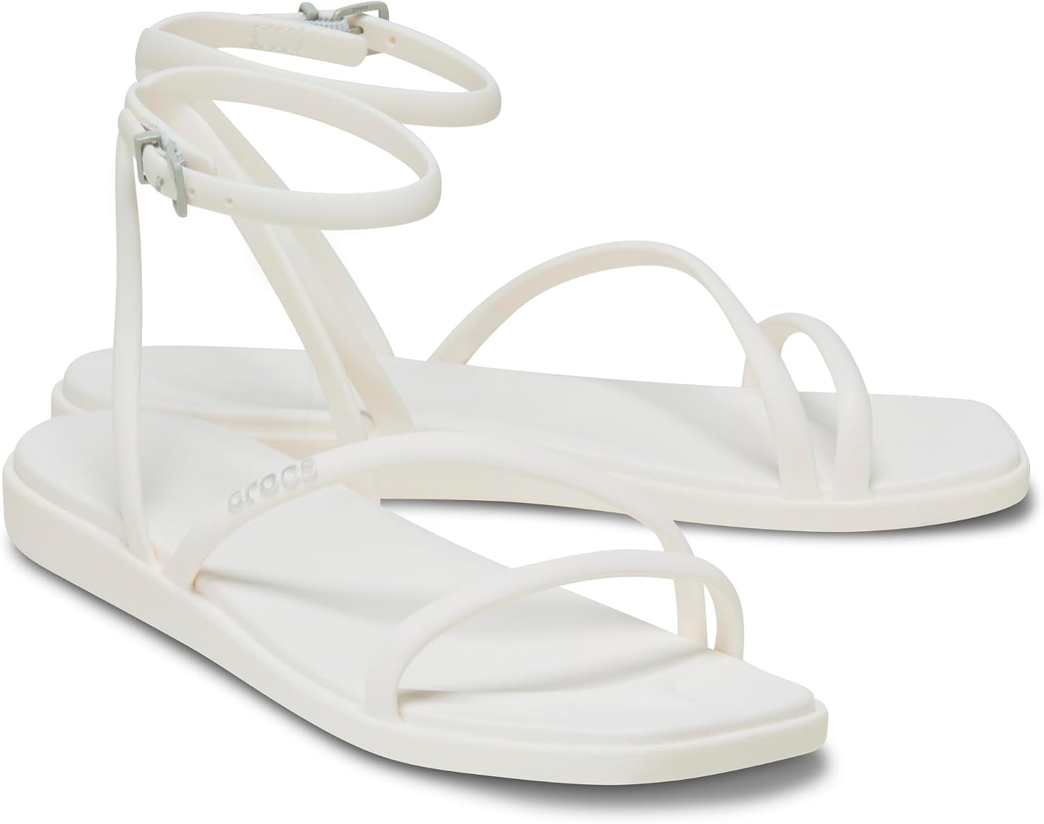 image:imageCrocs Womens Miami Ankle Strap Sandals Adjustable Heel Strap 360 Degree Comfort Croslite Foam FootbedChalk
