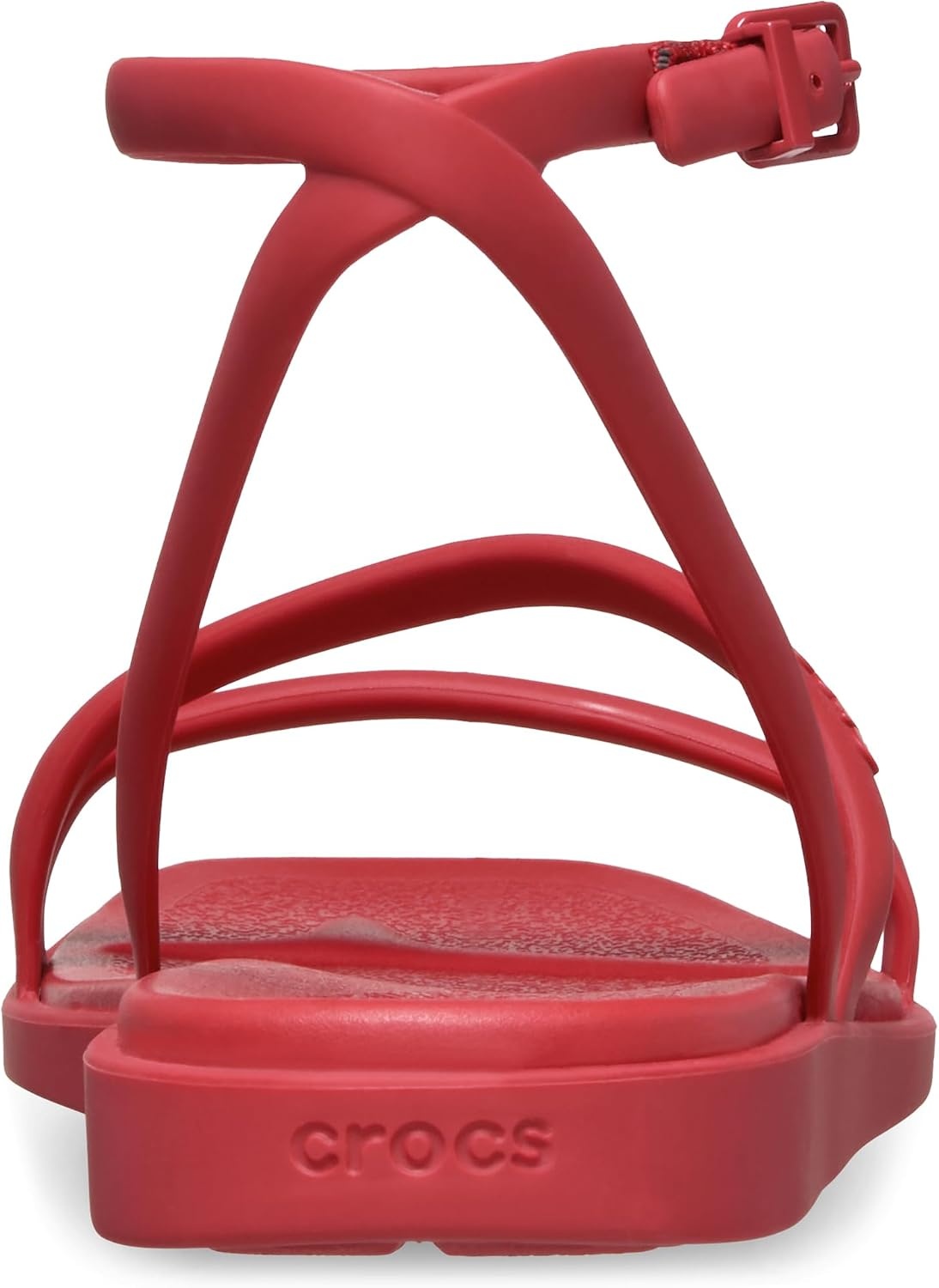 image:imageCrocs Womens Miami Ankle Strap Sandals Adjustable Heel Strap 360 Degree Comfort Croslite Foam FootbedCourt Red