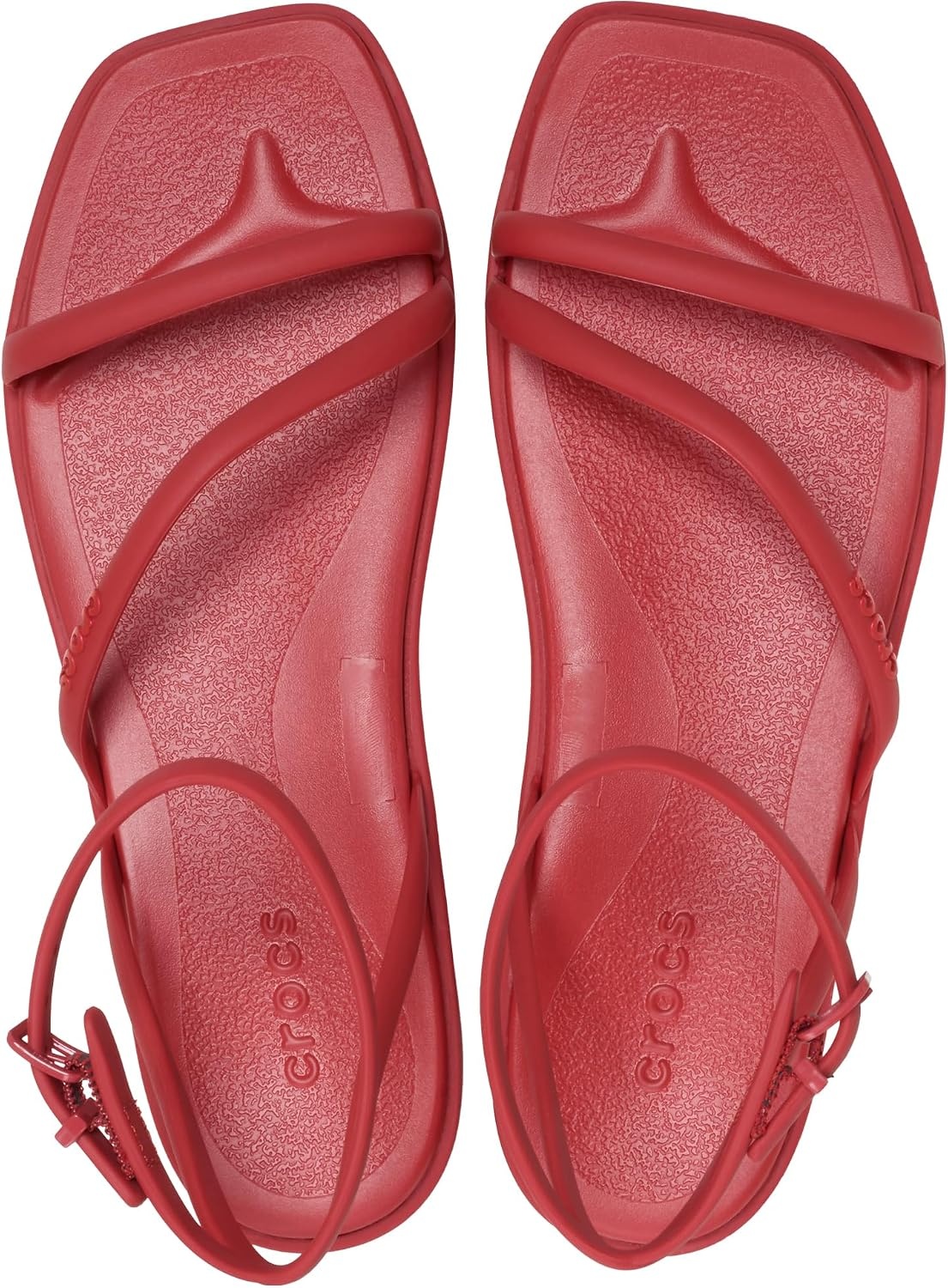 image:imageCrocs Womens Miami Ankle Strap Sandals Adjustable Heel Strap 360 Degree Comfort Croslite Foam FootbedCourt Red