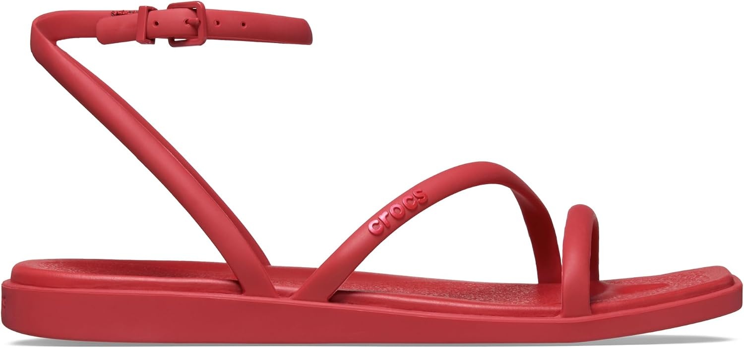 image:imageCrocs Womens Miami Ankle Strap Sandals Adjustable Heel Strap 360 Degree Comfort Croslite Foam FootbedCourt Red