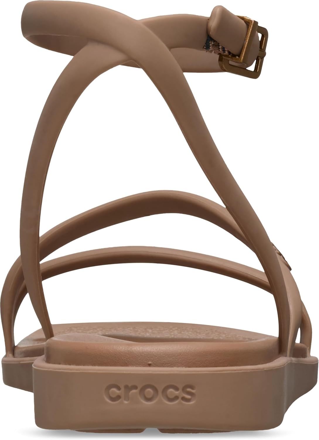 image:imageCrocs Womens Miami Ankle Strap Sandals Adjustable Heel Strap 360 Degree Comfort Croslite Foam FootbedMilk Chocolate