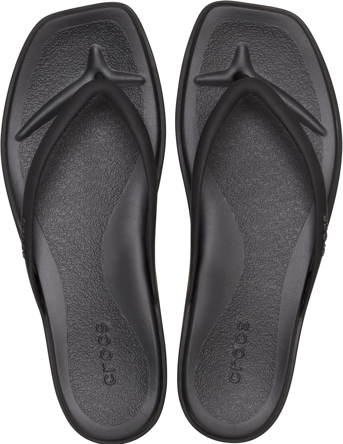image:imageCrocs Womens Miami Flip Flops Square Toe Flat 360 Degree Comfort Croslite Foam FootbedBlack