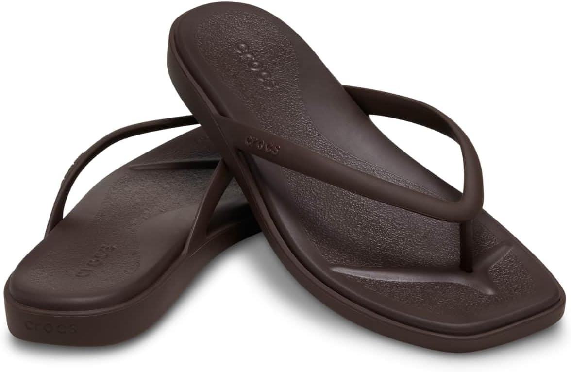 image:imageCrocs Womens Miami Flip Flops Square Toe Flat 360 Degree Comfort Croslite Foam FootbedCoffee