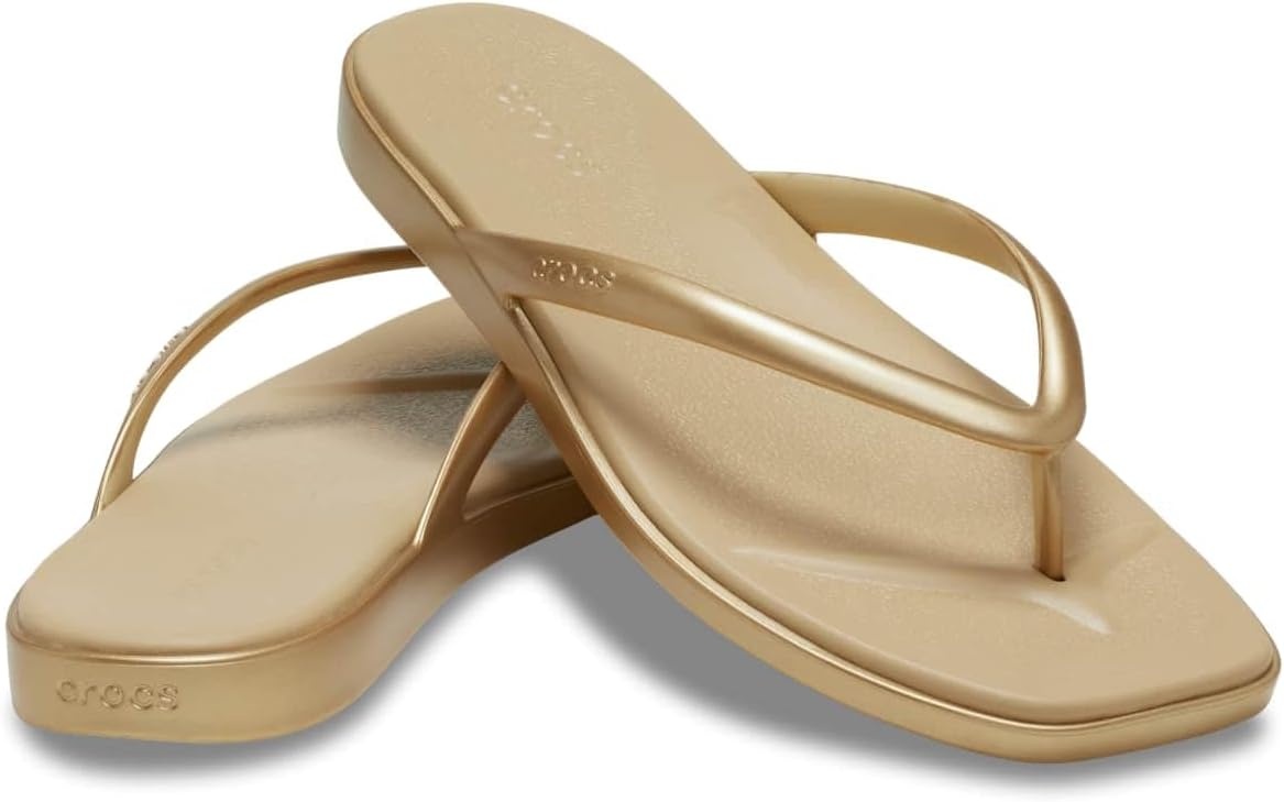 image:imageCrocs Womens Miami Flip Flops Square Toe Flat 360 Degree Comfort Croslite Foam FootbedGold