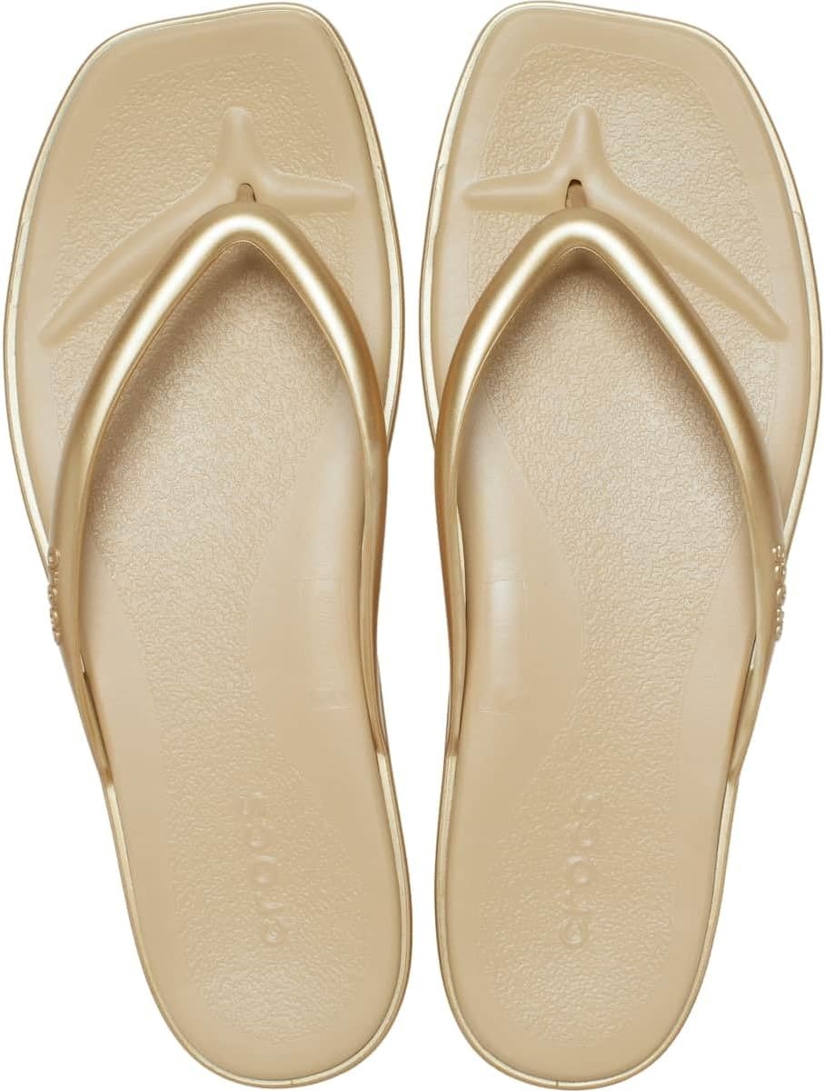 image:imageCrocs Womens Miami Flip Flops Square Toe Flat 360 Degree Comfort Croslite Foam FootbedGold