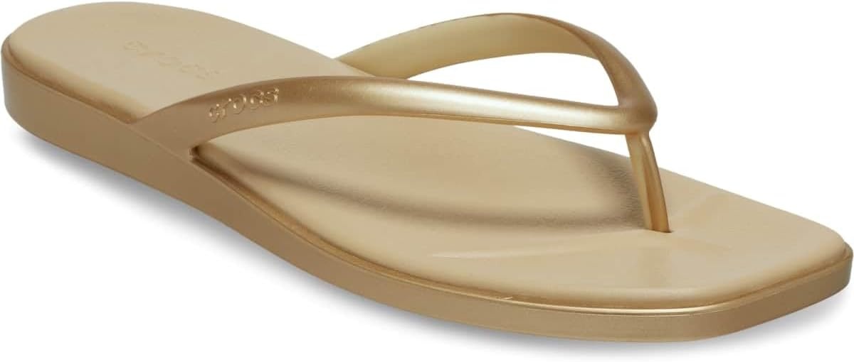 image:imageCrocs Womens Miami Flip Flops Square Toe Flat 360 Degree Comfort Croslite Foam FootbedGold