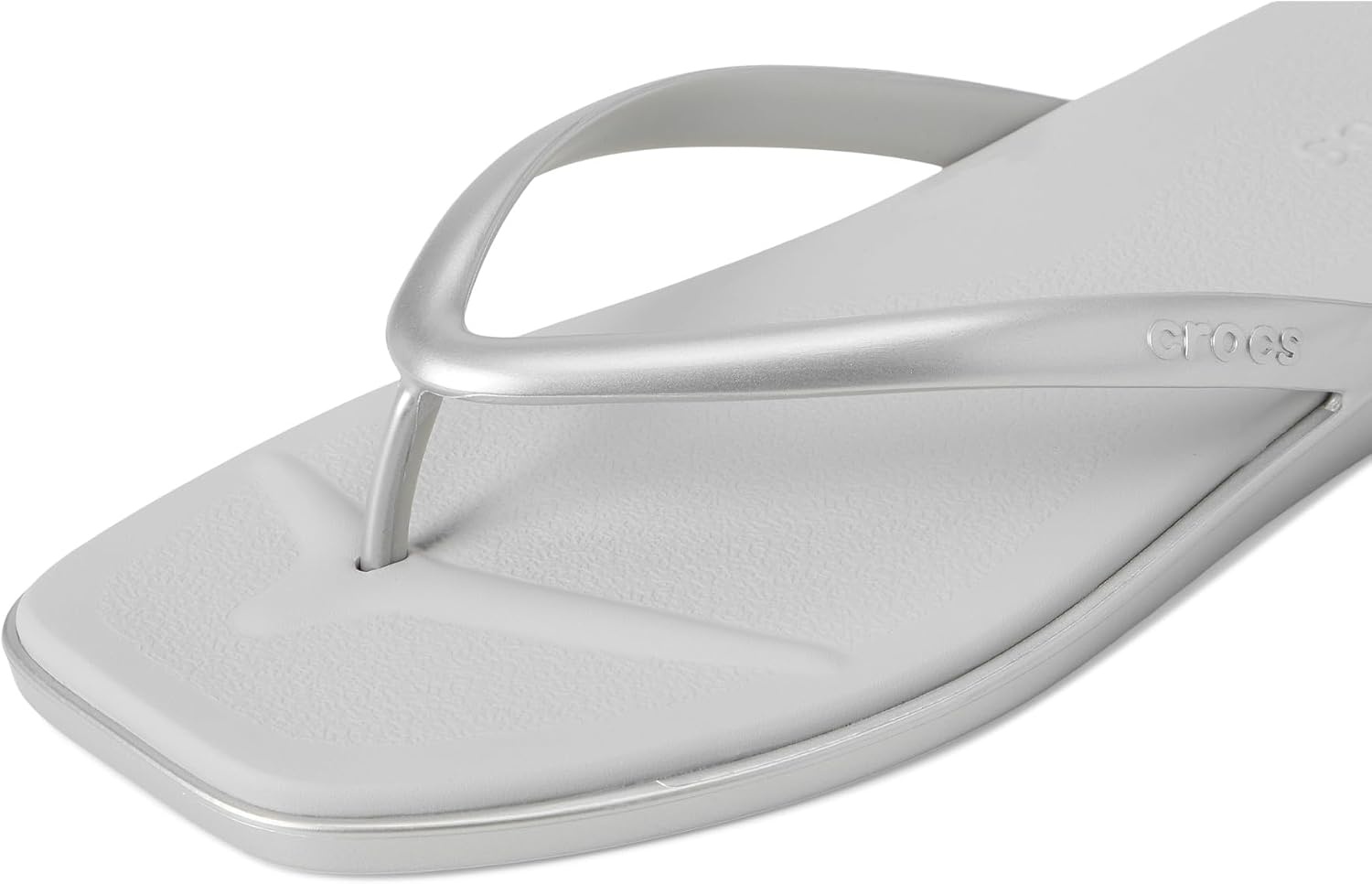 image:imageCrocs Womens Miami Flip Flops Square Toe Flat 360 Degree Comfort Croslite Foam FootbedSilver